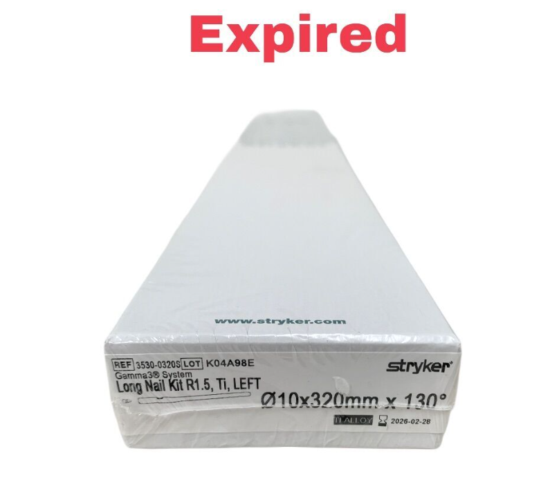 STRYKER 3530-0320S Gamma3 Long Nail Kit R1.5 Ti LEFT 10x320mm 130deg EXP 2026 02