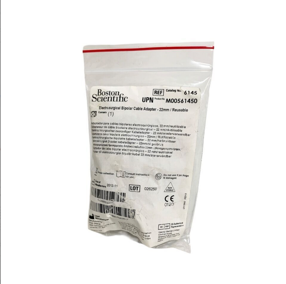 BOSTON SCIENTIFIC M00561450 Electrosurgical Bipolar Cable Adapter 22mm REUSABLE
