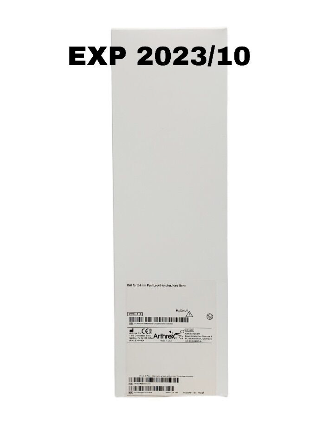 ARTHREX AR-2922D-24-3 Drill for 2.4 mm PushLock Anchor Hard Bone Sterile EXP 2023 10
