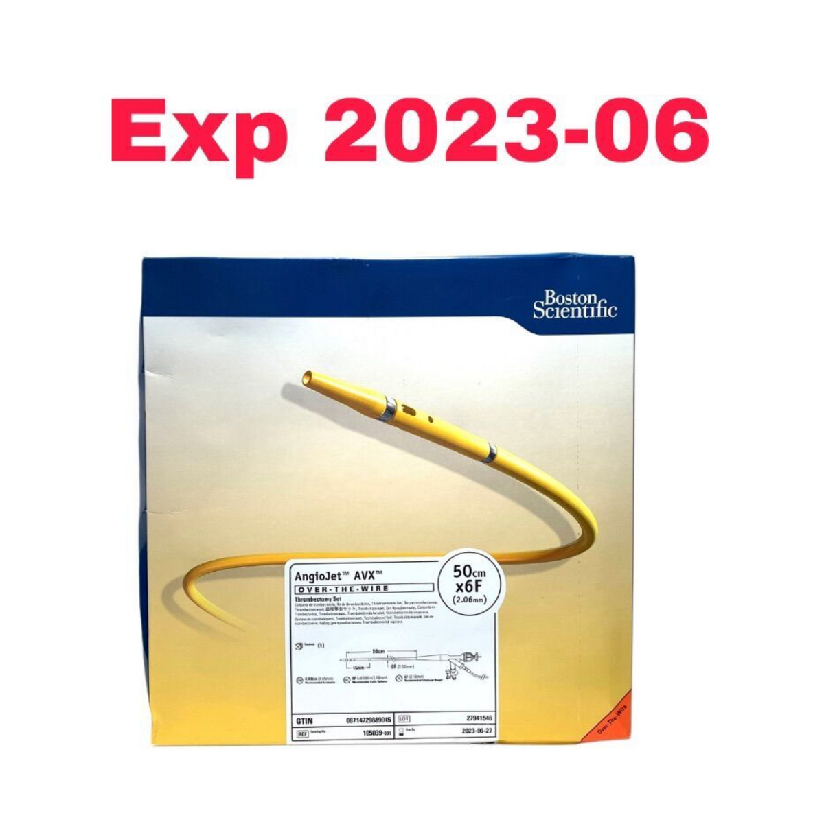 BOSTON SCIENTIFIC 105039-001 AngioJet AVX OVER-THE-WIRE Thrombectomy Set EXP 2023 06