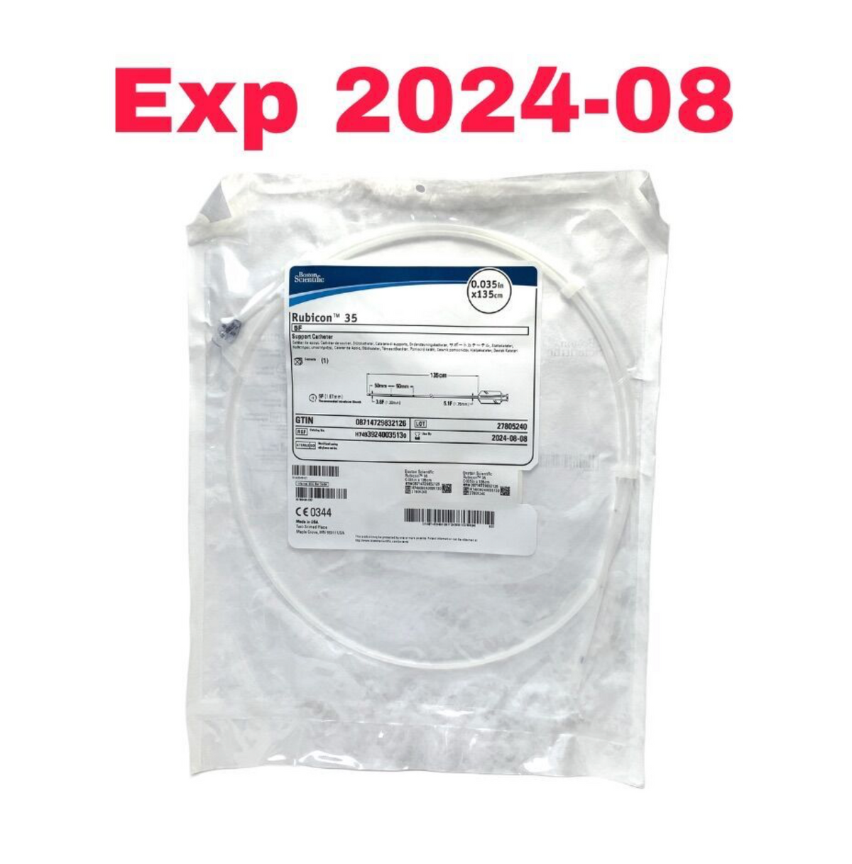 BOSTON SCIENTIFIC H74939240035130 RUBICON 35 5F SUPPORT CATHETER EXP 2024 08