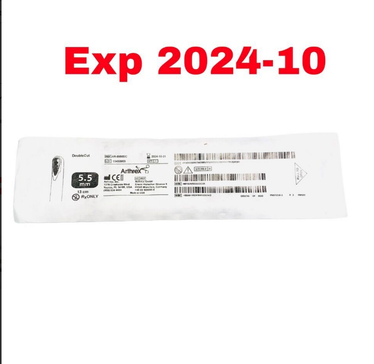 ARTHREX AR-8550DC DoubleCut 5.5 mm EXPIRED