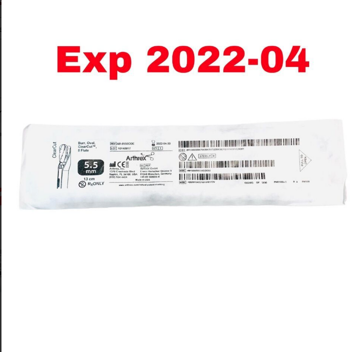 ARTHREX AR-8550COE Burr Oval ClearCut 8 FLUTE EXPIRED