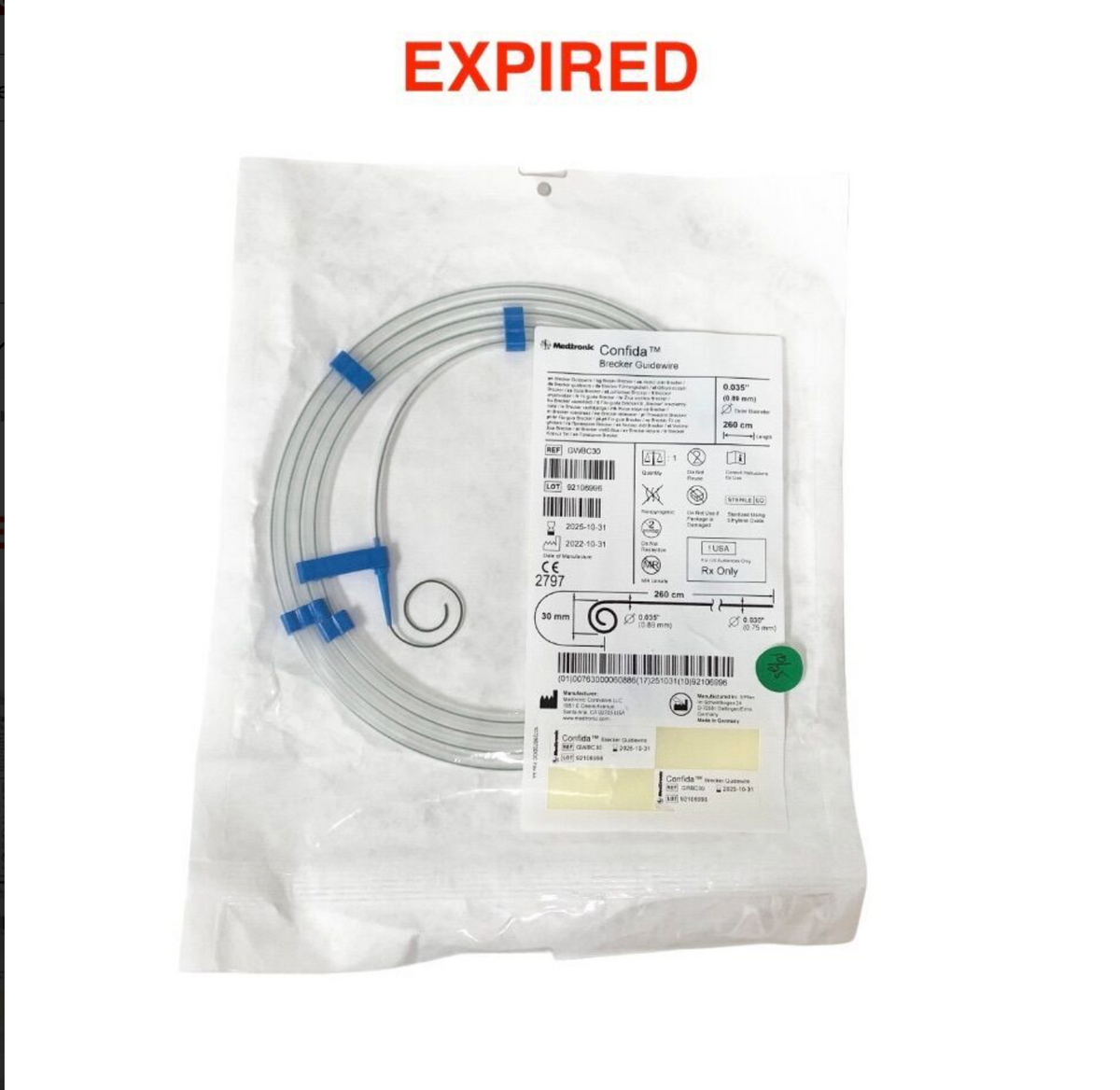 MEDTRONIC GWBC30 Confida Brecker Guidewire 0.035