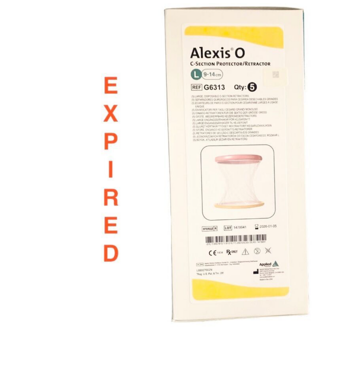 APPLIED MEDICAL G6313 Alexis O C-Section Protector Retractor Size L 9-14cm Box of 5 EXP 2026 01
