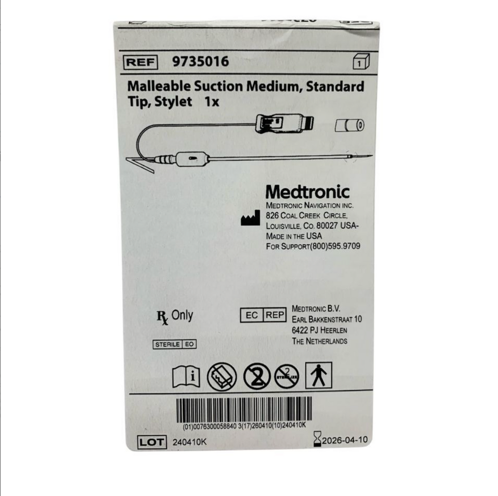 MEDTRONIC 9735016 Malleable Suction Medium Standard Tip Stylet Exp 2026 04