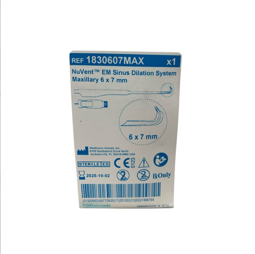 MEDTRONIC 1830607MAX NuVent EM Sinus Dilation System Maxillary 6 x 7 mm Exp 2025 10