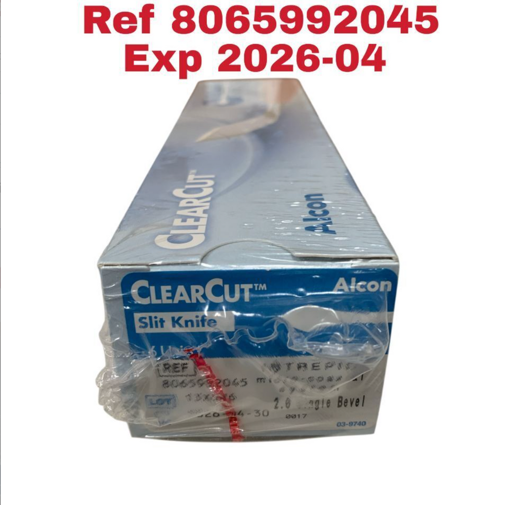 ALCON 8065992045 ClearCut INTREPID Slit Knife 2.0 mm Single Bevel Angle Micro-Coaxial Box of 6 Exp 2026 04