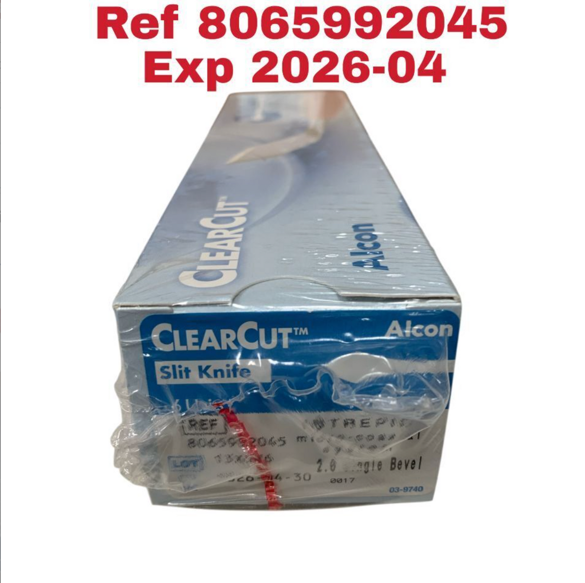 ALCON 8065992045 ClearCut INTREPID Slit Knife 2.0 mm Single Bevel Angle Micro-Coaxial Box of 6 Exp 2026 04