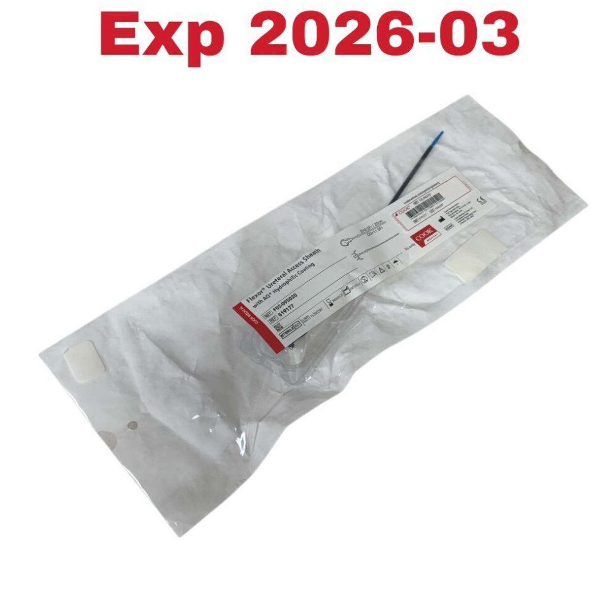 COOK MEDICAL FUS-095020 / G19177 Flexor Ureteral Access Sheath with AQ Hydrophilic Coating ID 9.5Fr 20cm OD 11.5Fr Exp 2026 03