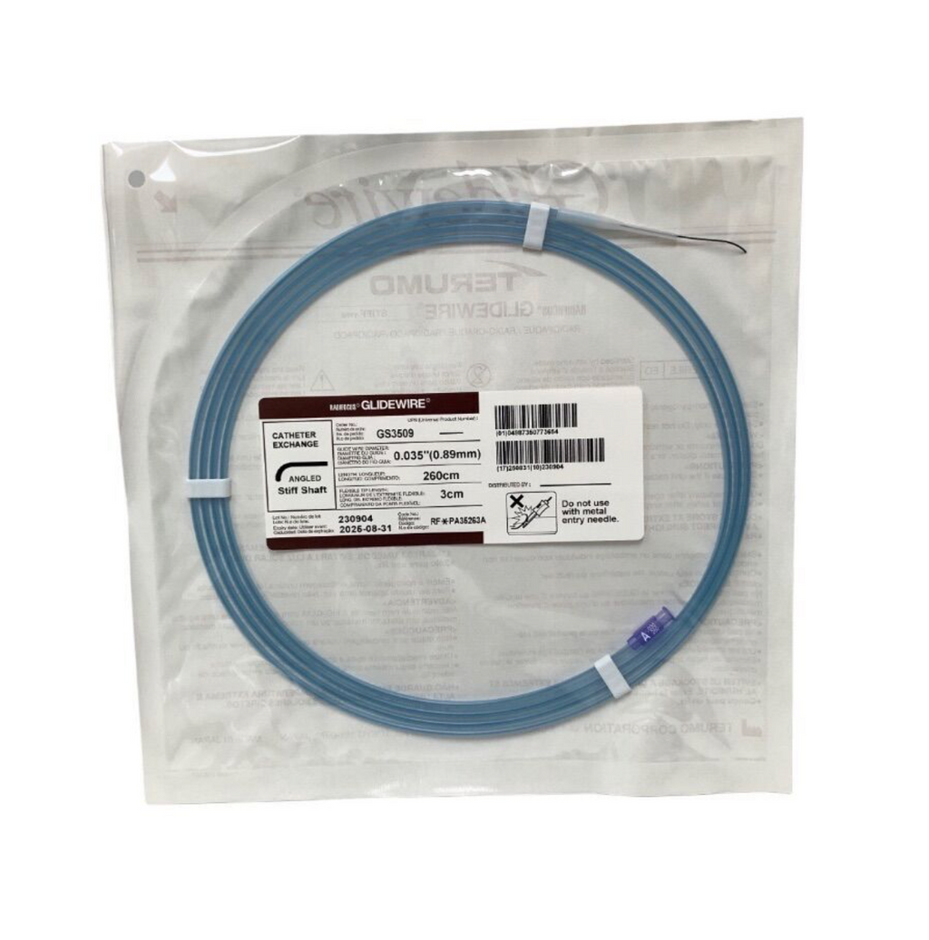TERUMO GS3509 RADIFOCUS GLIDEWIRE STIFF TYPE CATHETER EXCHANGE ANGLED Stiff Shaft 0.035in(0.89mm) 260cm 3cm EXP 2025 08