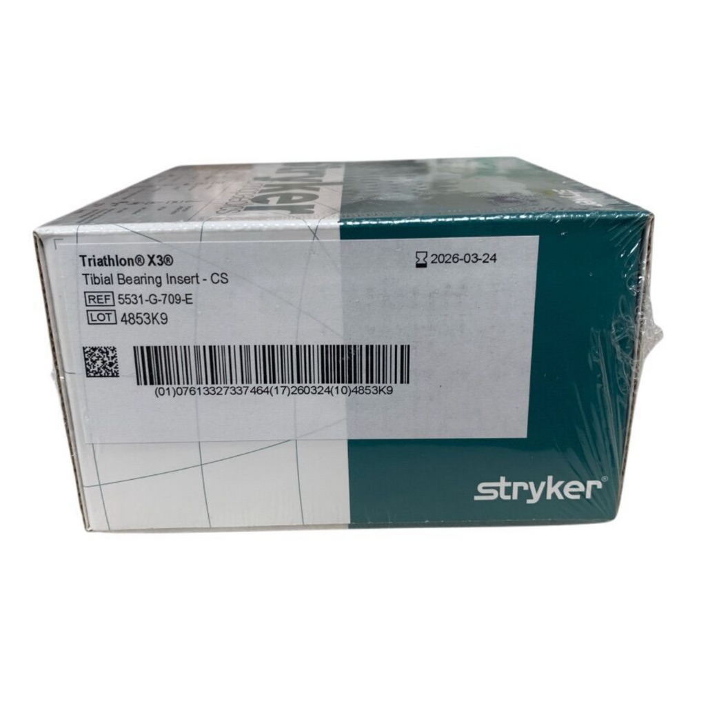 STRYKER 5531-G-709-E Triathlon X3 Tibial Bearing Insert CS Size 7 TYP CS THKNS 9mm Exp 2026 03