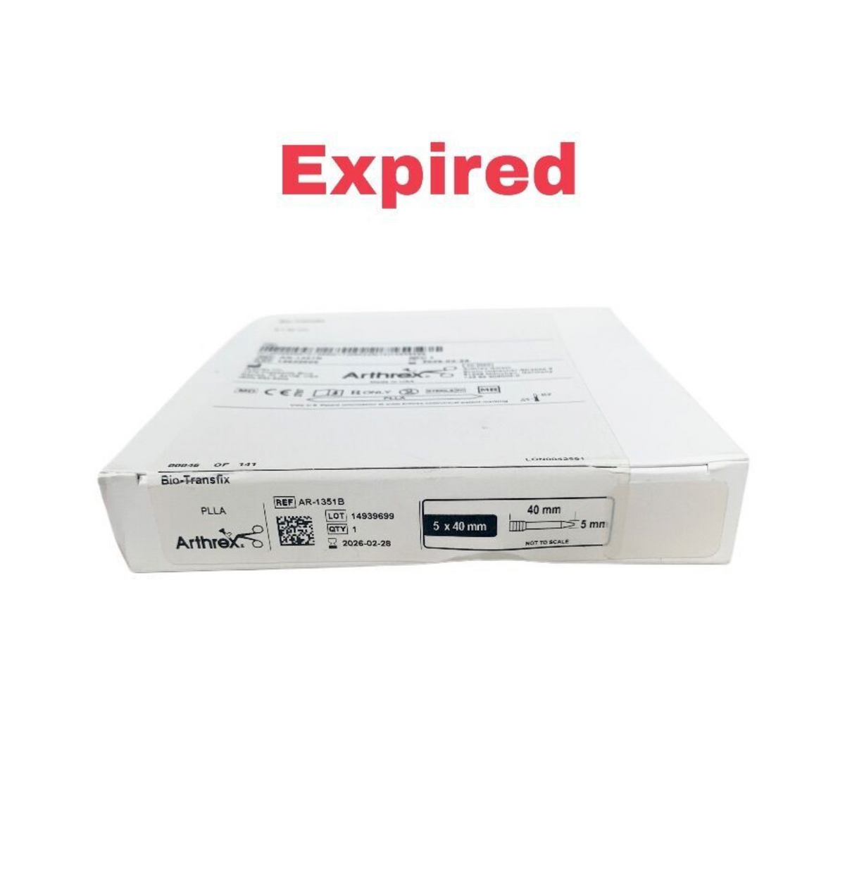 ARTHREX AR-1351B Bio-Transfix Implant 5x40mm Exp 2026 02