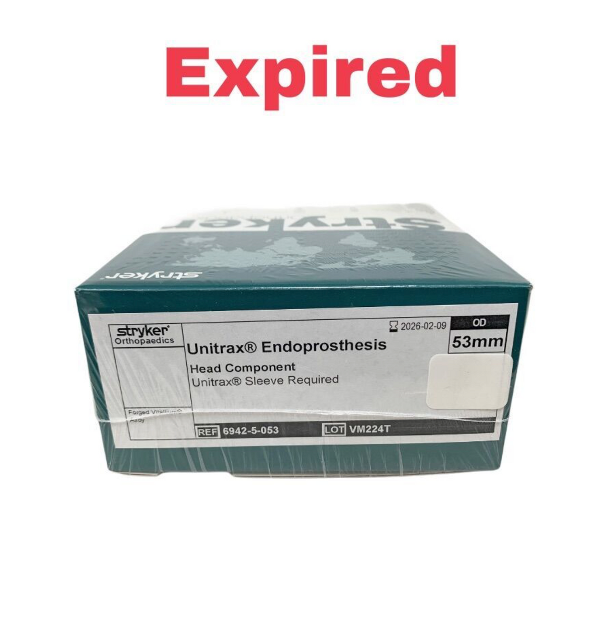 STRYKER 6942-5-053 Unitrax Endoprosthesis 53mm Femoral Head Component Orthopaedics EXP 2026 02