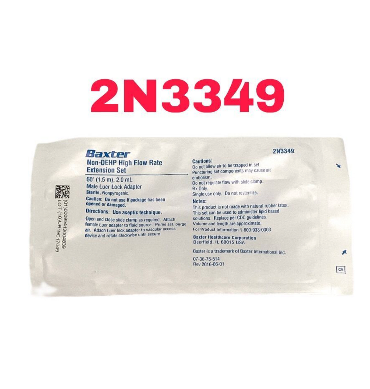 BAXTER 2N3349 Non-DEHP High Flow Rate Extension Set