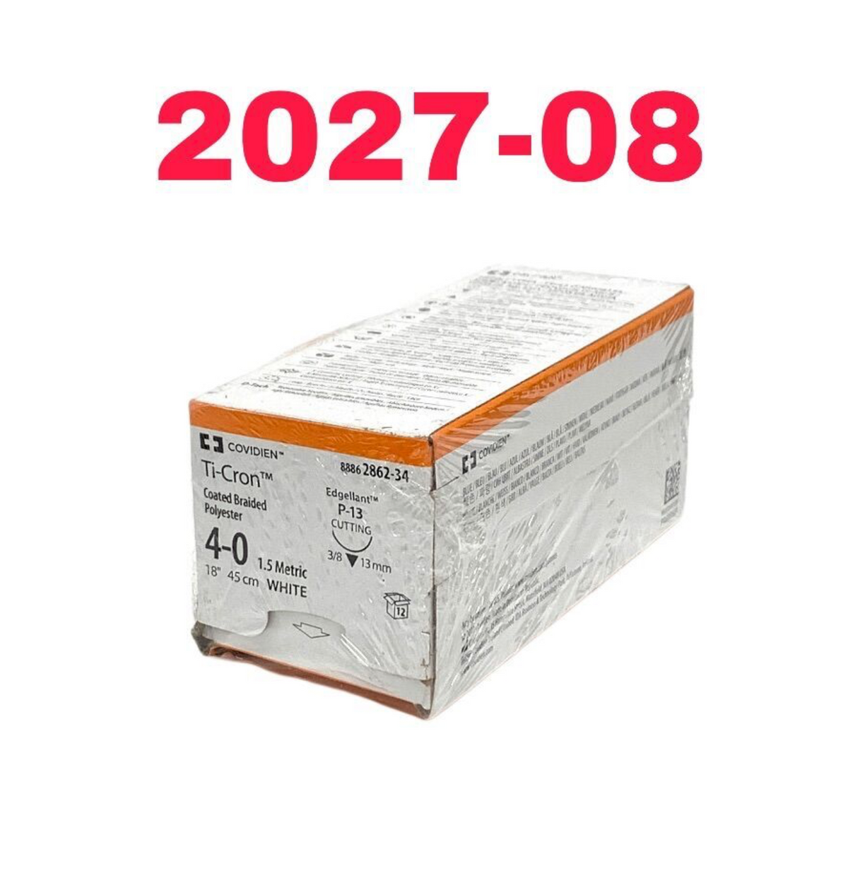 COVIDIEN 2862-34 Ti-Cron Coated Braided Polyester BOX OF 12 EXP 2027 08