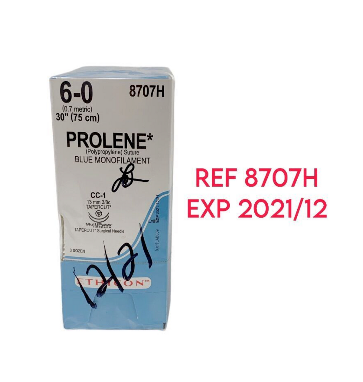 ETHICON 8707H PROLENE Polypropylene Suture BLUE MONOFILAMENT EXP 2021 12