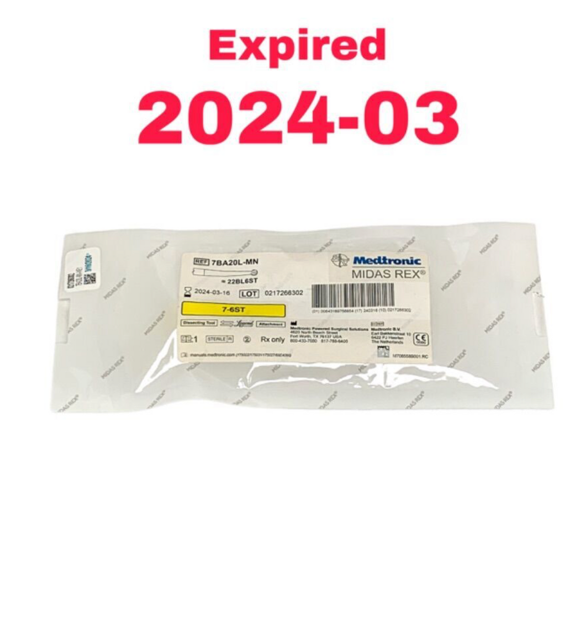 MEDTRONIC 7BA20L-MN MIDAS REX DISSECTING TOOL ATTACHMENT EXPIRED 2024 03