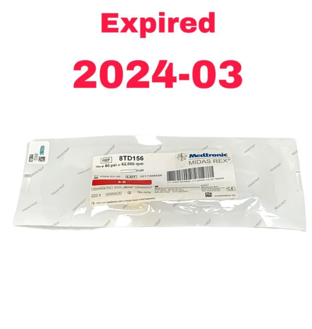 MEDTRONIC 8TD156 8-B MIDAS REX Dissecting Tool ATTACHMENT EXPIRED 2024 03