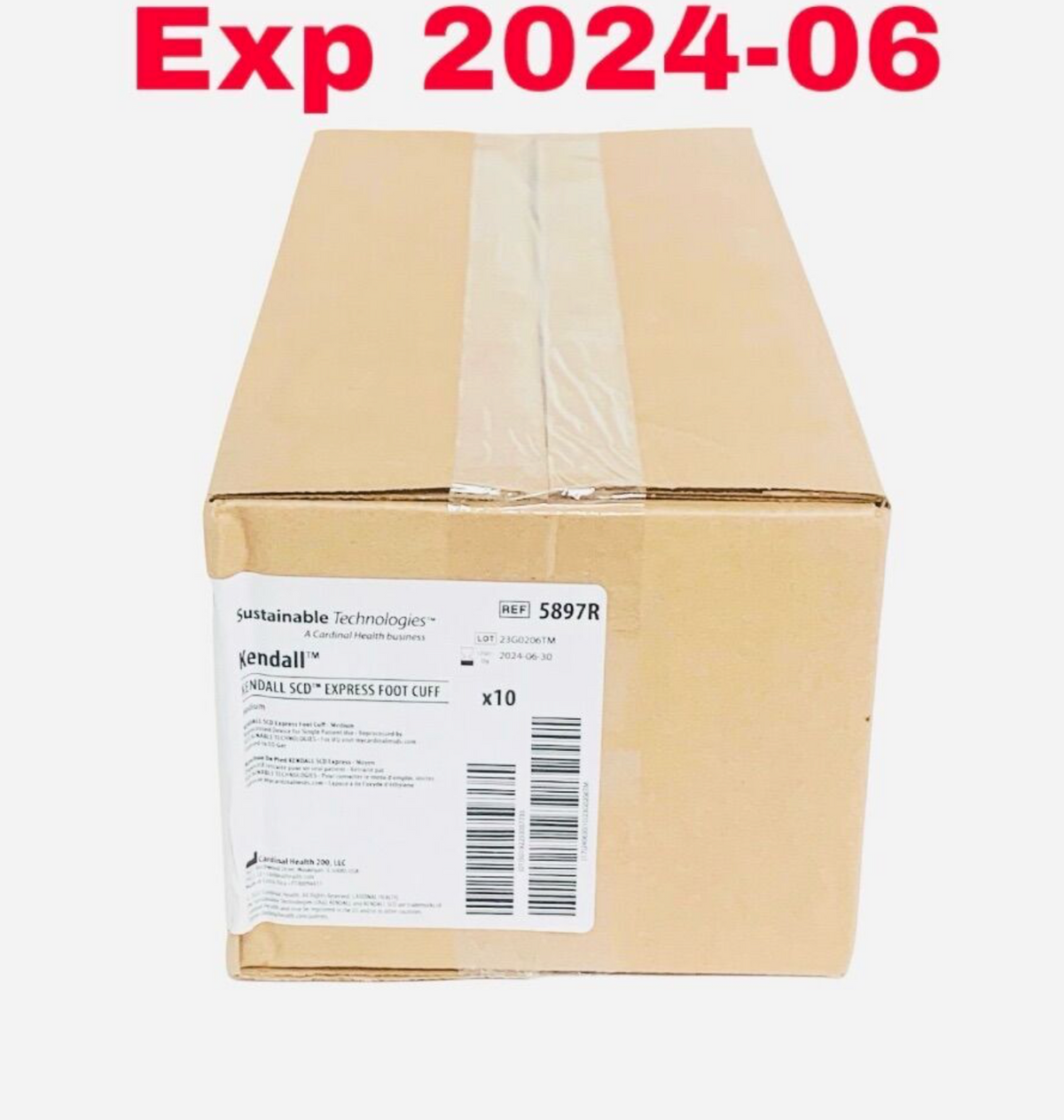 CARDINAL HEALTH 5897R KENDALL SCD EXPRESS FOOT CUFF BOX OF 10 EXP 2024 06