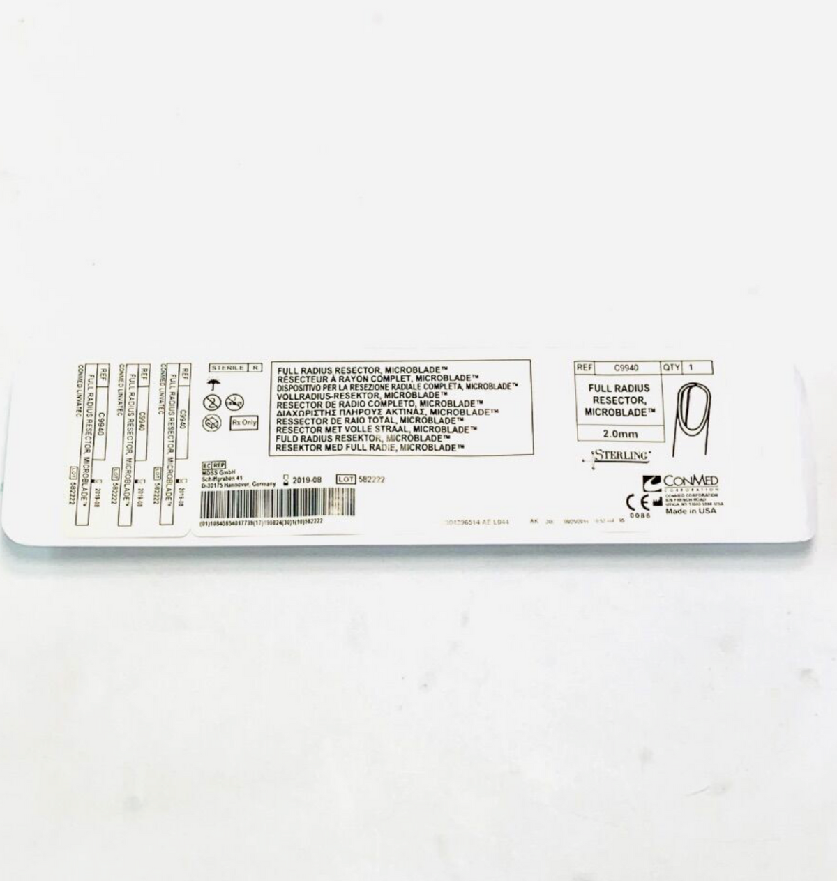 CONMED C9940 FULL RADIUS RESECTOR MICROBLADE 2.0mm EXPIRED