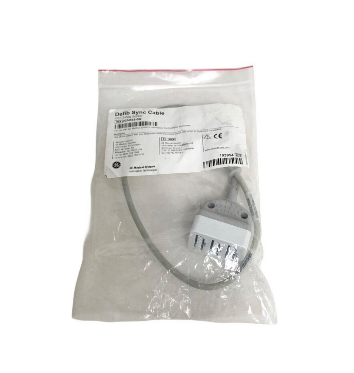 GE HEALTHCARE 2024565-002 Defib Sync Cable DS1 3 Way Splitter