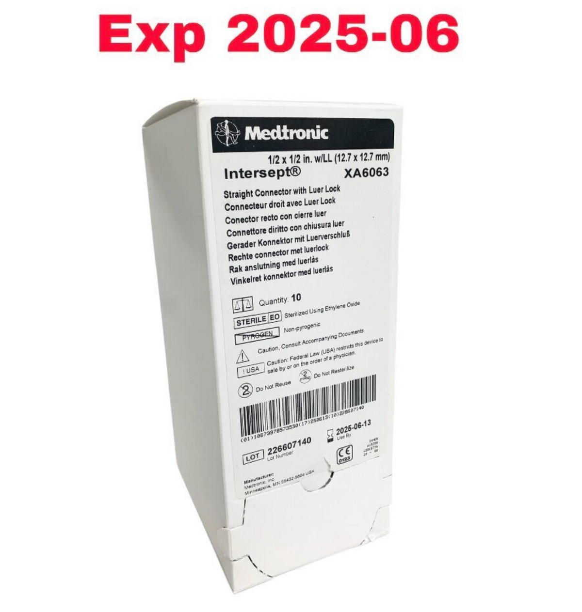 MEDTRONIC XA6063 INTERCEPT STRAIGHT CONNECTOR WITH LUER LOCK EXPIRED 2025 06