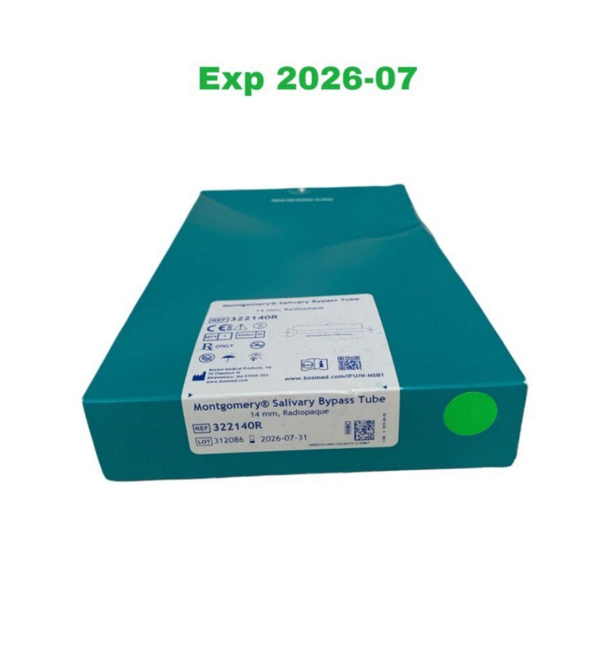 BOSTON SCIENTIFIC 322140R Montgomery Salivary Bypass Tube 14mm Radiopaque Exp 2026 07