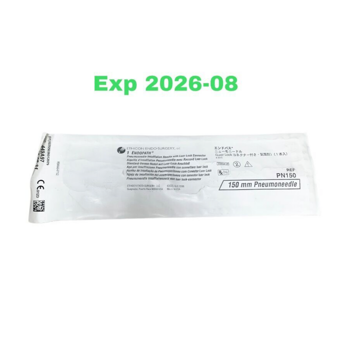 ETHICON PN150 Endopath 150mm Pneumoneedle Insufflation Needle Luer Lock Exp 2026 08