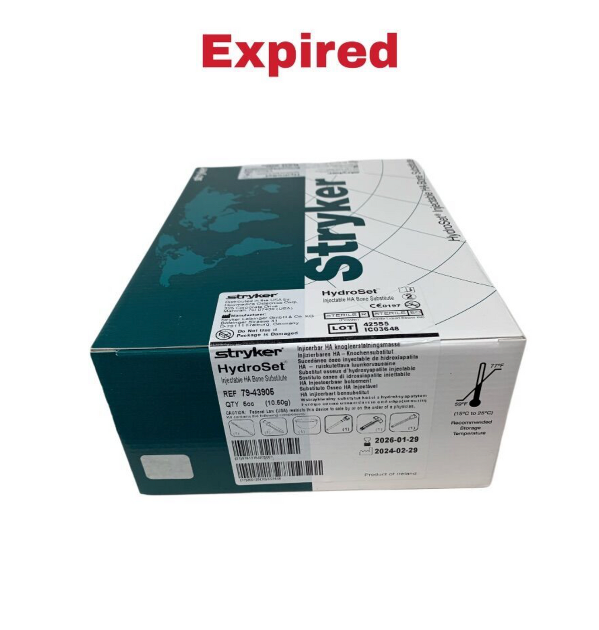 STRYKER 79-43905 HydroSet Injectable HA Bone Substitute 5cc (10.5g) Exp 2026 01
