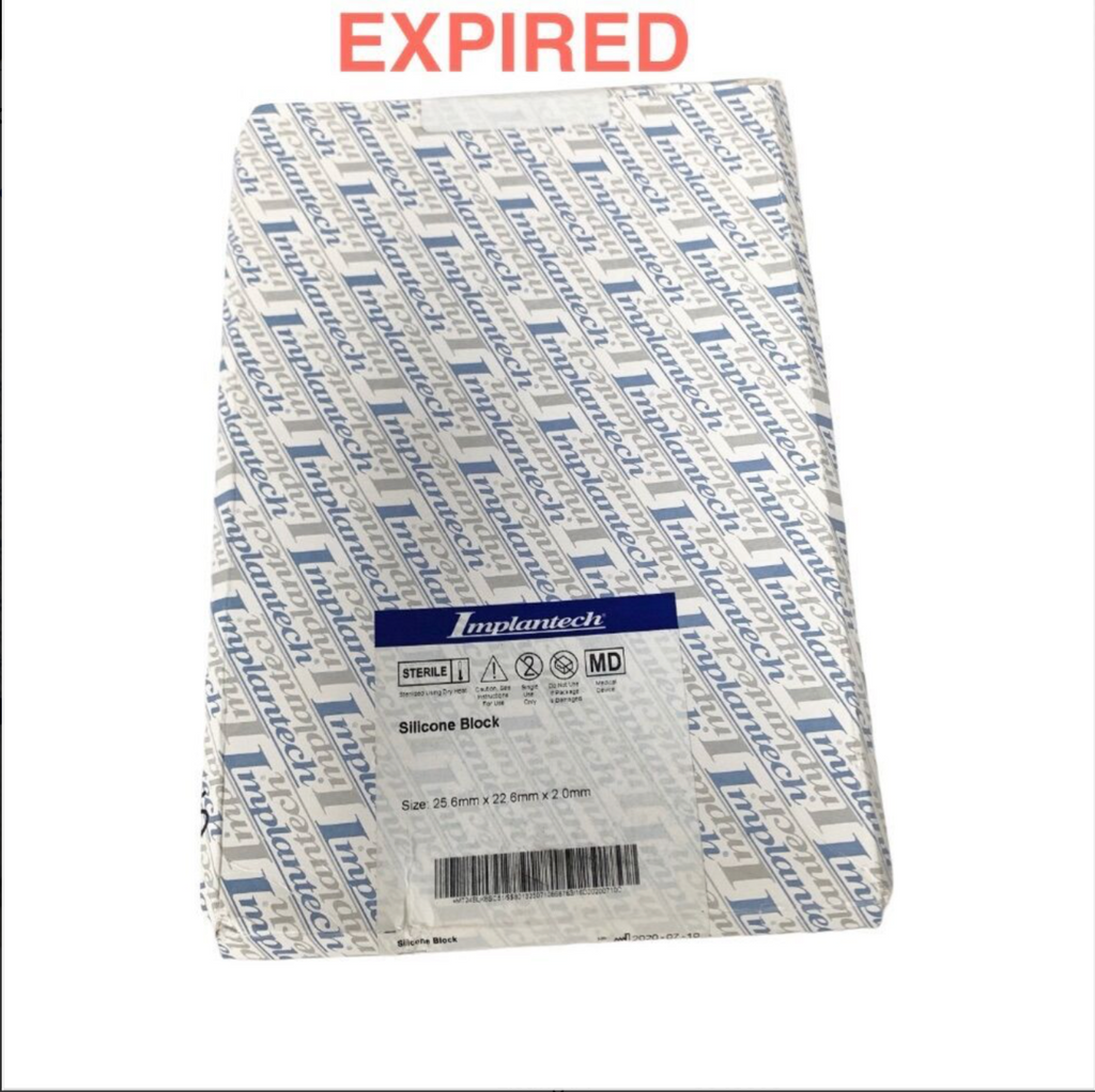 IMPLANTECH BLK-BSC-5 Silicone Block 25.6 × 22.6 × 2.0 mm Exp 2025 07
